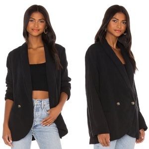 Free People Black Rowan Cotton Blazer